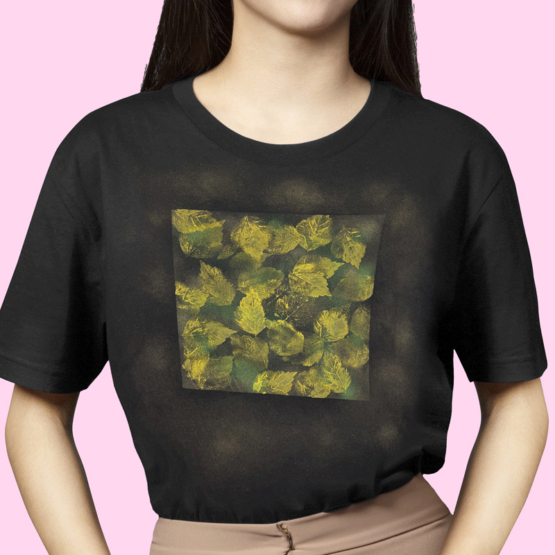 Tricou pictat manual, bumbac organic 100%, model "Frame me"