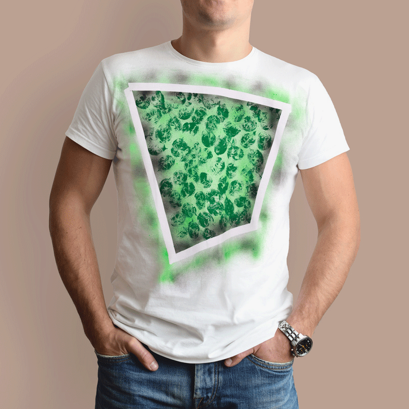 Tricou pictat manual, bumbac organic 100%, model "Park"