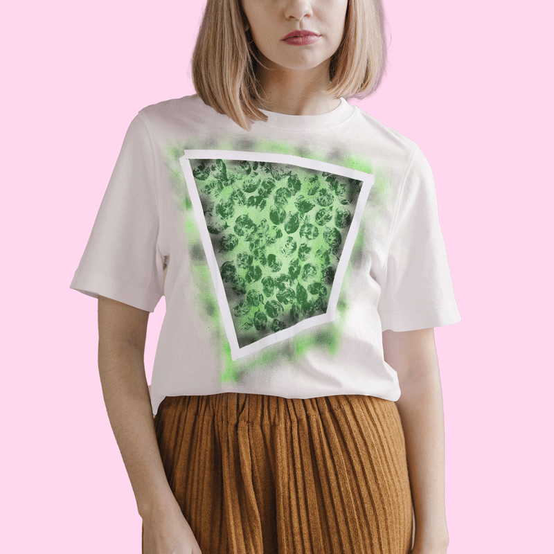 Tricou pictat manual, bumbac organic 100%, model "Park"