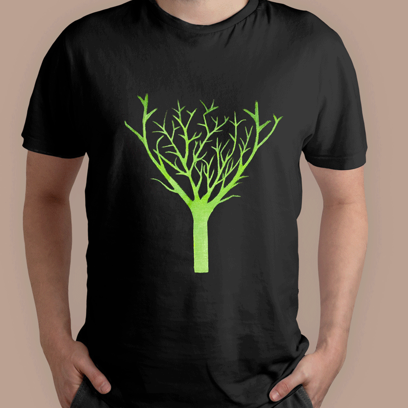 Tricou pictat manual, bumbac organic 100%, model "Tree of life"
