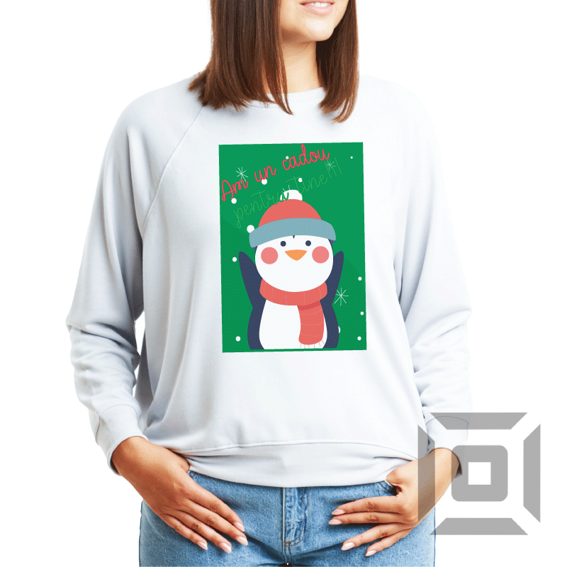 Bluza personalizata barbati / femei, bumbac alb/negru, model ''Cadou'', XS-2XL - Advrs Romania