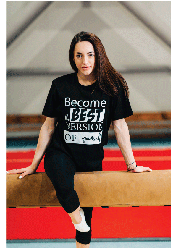 Tricou bumbac alb/negru "Be the best" - Advrs Romania