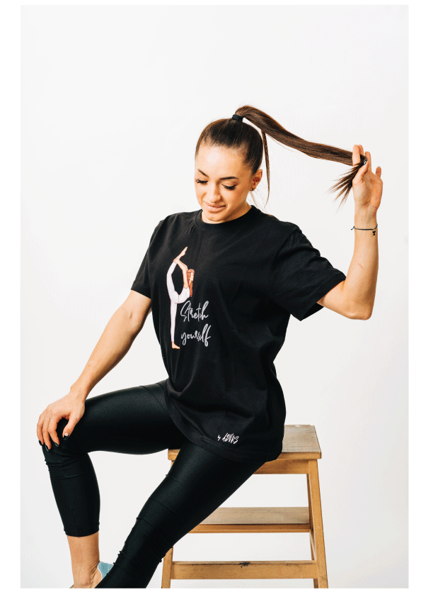 Tricou bumbac alb/negru "Stretch" - Advrs Romania