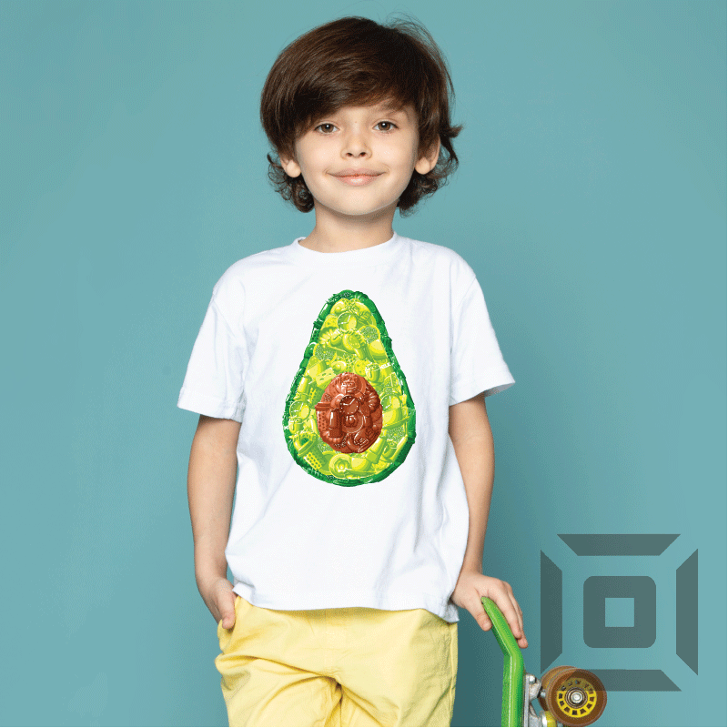 Tricou copii bumbac alb/negru model "Avokid" - Advrs Romania