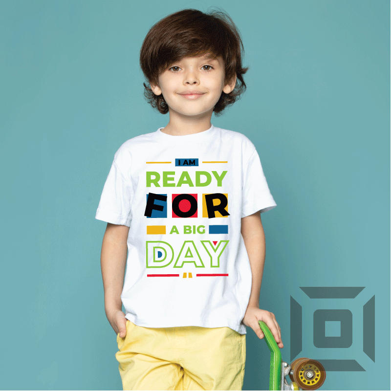 Tricou copii bumbac alb/negru model "Big day" - Advrs Romania