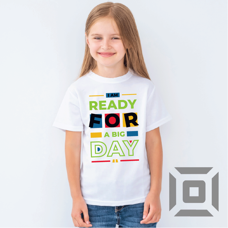 Tricou copii bumbac alb/negru model "Big day" - Advrs Romania