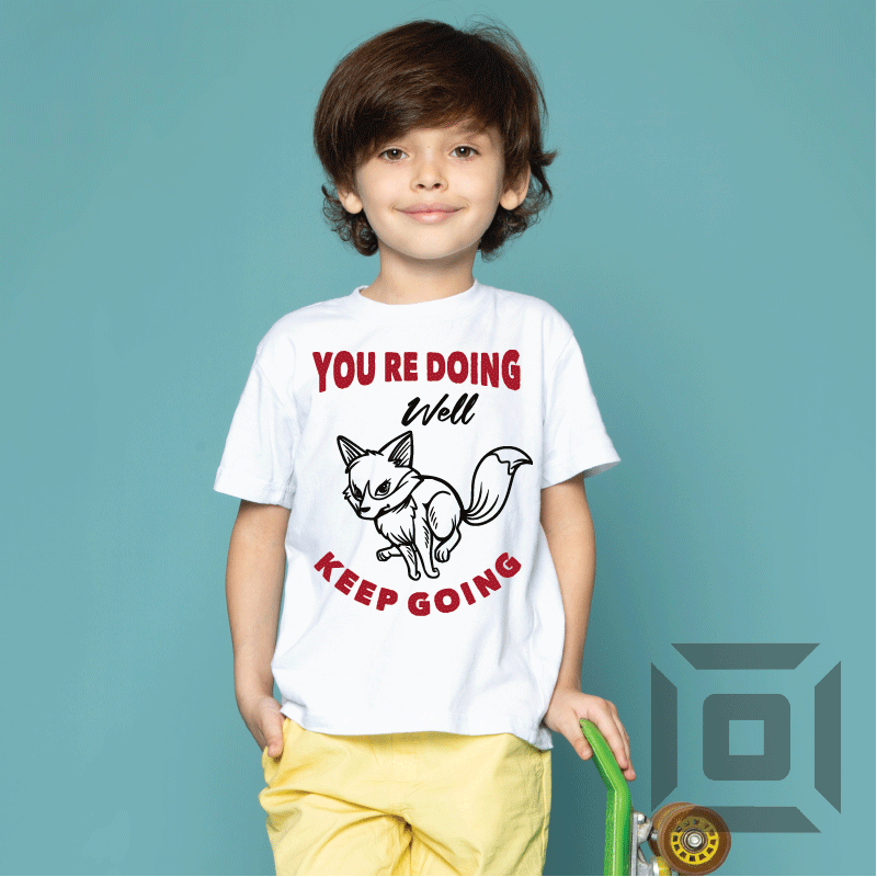 Tricou copii bumbac alb/negru model "Doing well" - Advrs Romania