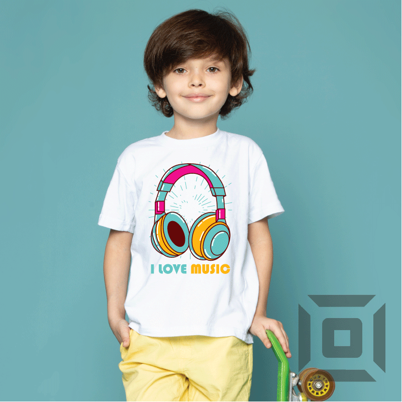 Tricou copii bumbac alb/negru model "Love music" - Advrs Romania