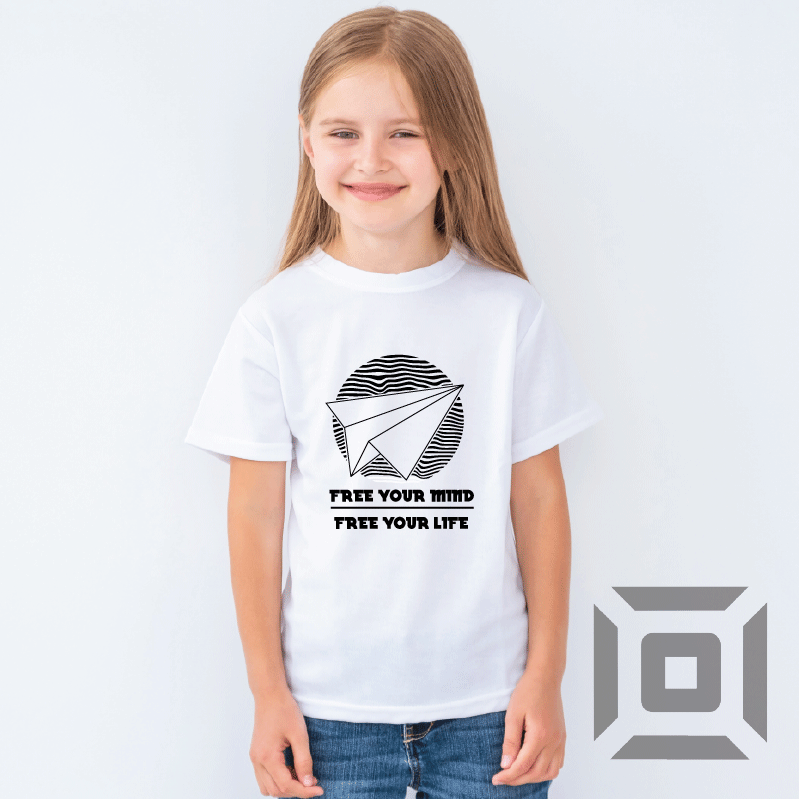 Tricou copii bumbac alb/negru model "Mind" - Advrs Romania