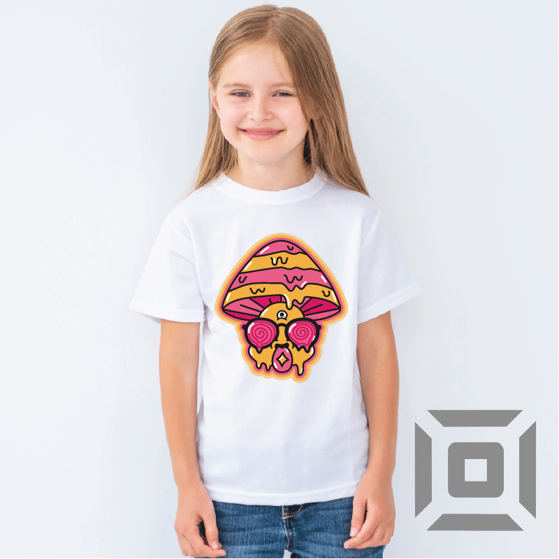 Tricou copii bumbac alb/negru model "Mushroom" - Advrs Romania
