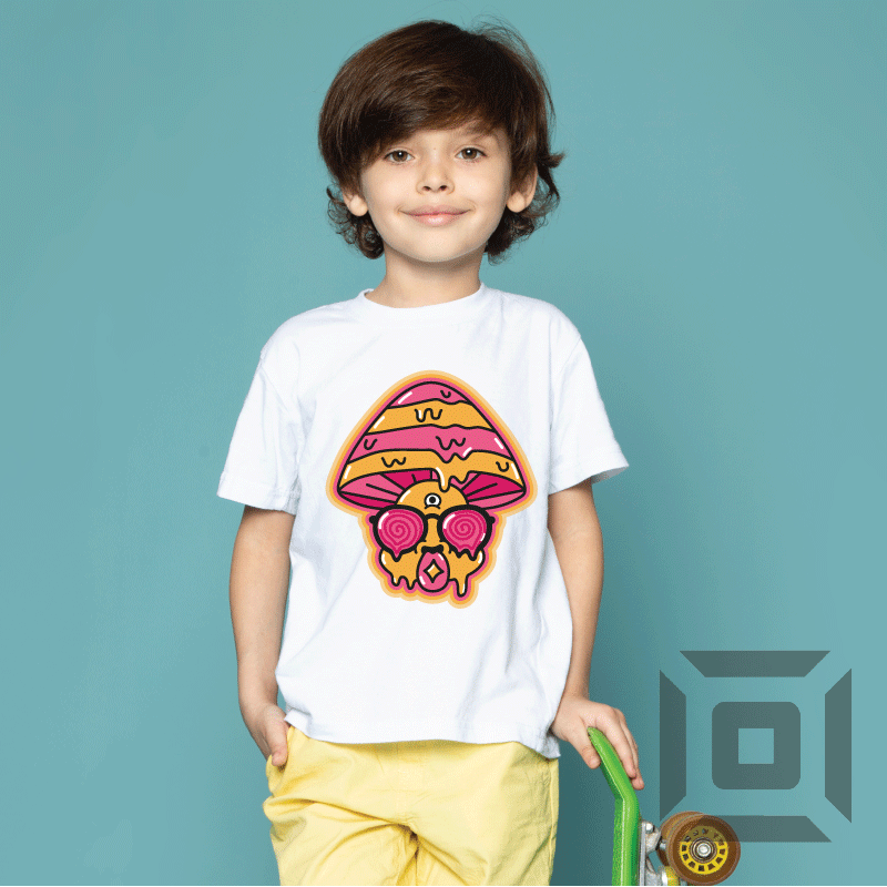 Tricou copii bumbac alb/negru model "Mushroom" - Advrs Romania