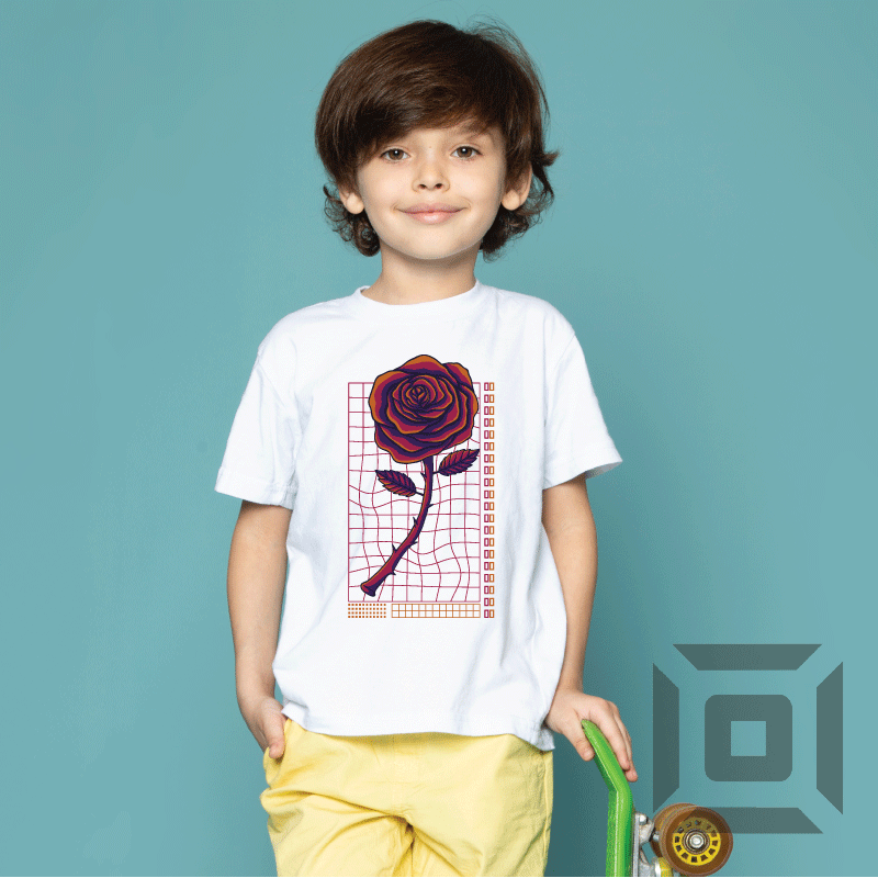 Tricou copii bumbac alb/negru model "Rose" - Advrs Romania