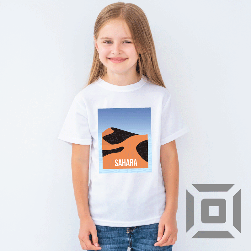 Tricou copii bumbac alb/negru model "Sahara" - Advrs Romania