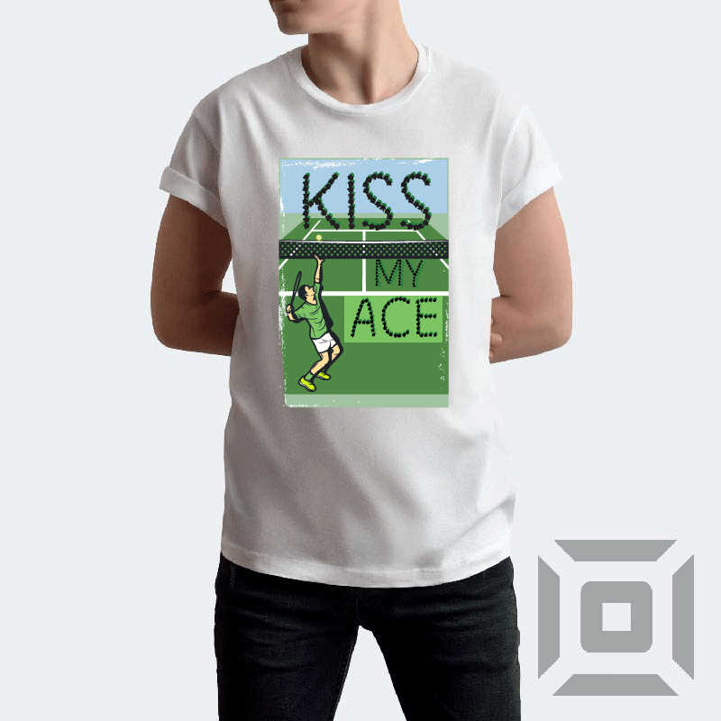 Tricou personalizat barbati / femei, bumbac alb/negru, model "Kiss my ace", XS-2XL - Advrs Romania