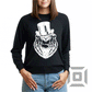 Bluza bumbac organic alb/negru, model "Magical Bear" - Advrs Romania