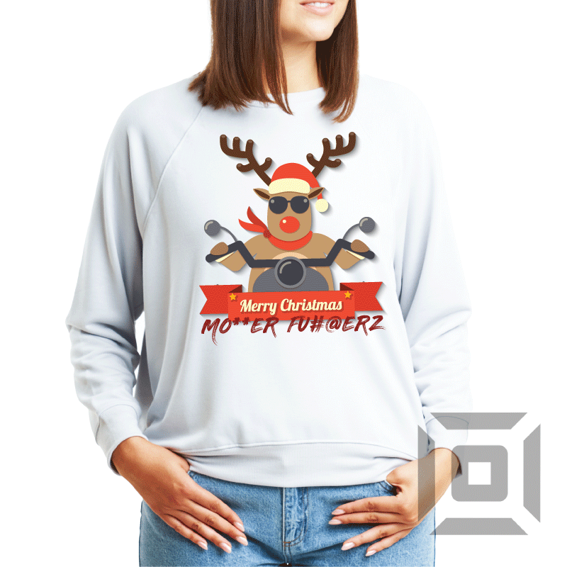 Bluza de craciun bumbac organic, model ''Xmas Reindeer'' - Advrs Romania