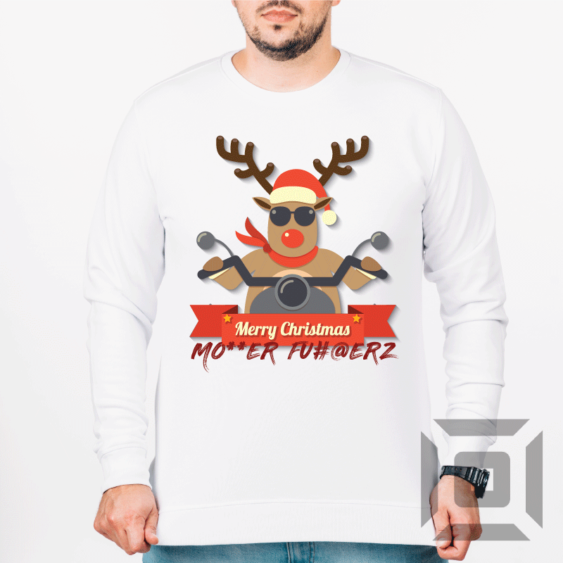 Bluza de craciun bumbac organic, model ''Xmas Reindeer'' - Advrs Romania