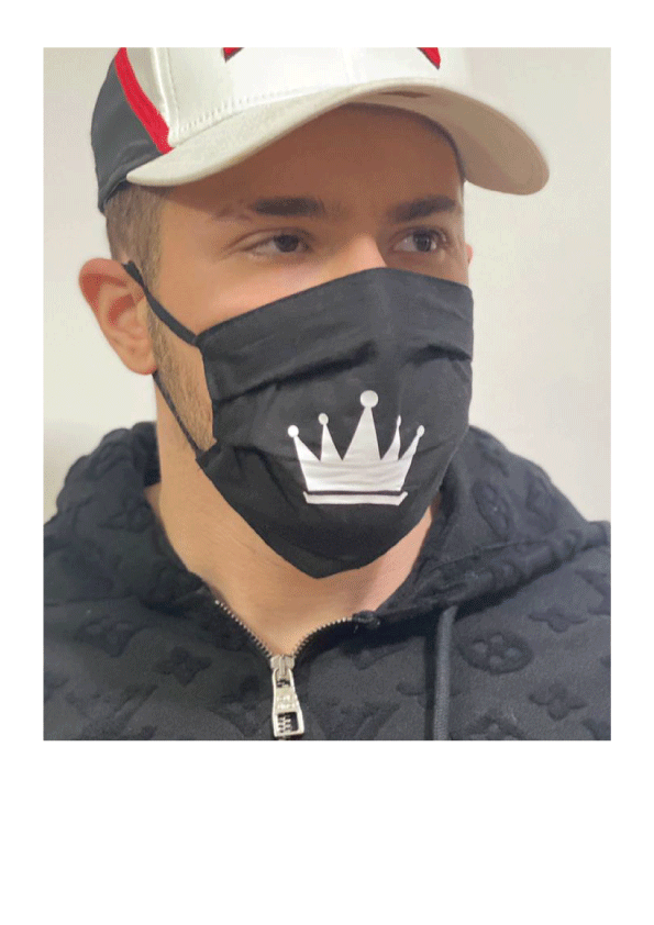 Masca faciala bumbac neagra "Crown" - Advrs Romania