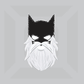 Hanorac bumbac organic alb/negru, model "Batman Old"