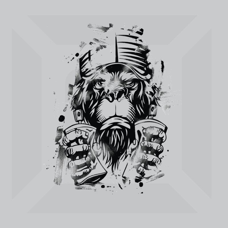 Hanorac bumbac organic alb/negru, model "Monkey hip hop"