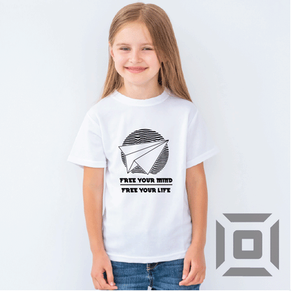 Tricou copii bumbac alb/negru model "Mind" - Advrs Romania