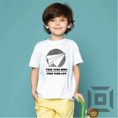 Tricou copii bumbac alb/negru model "Mind" - Advrs Romania