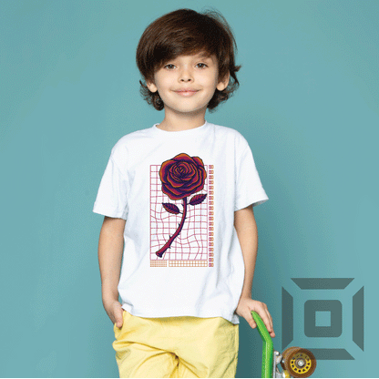 Tricou copii bumbac alb/negru model "Rose" - Advrs Romania