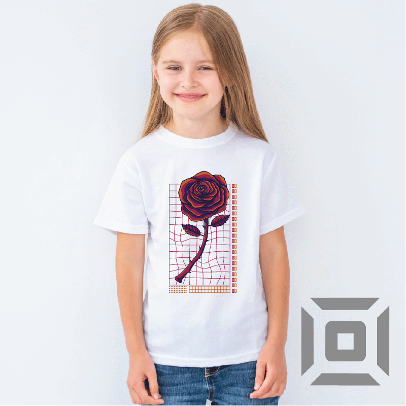 Tricou copii bumbac alb/negru model "Rose" - Advrs Romania