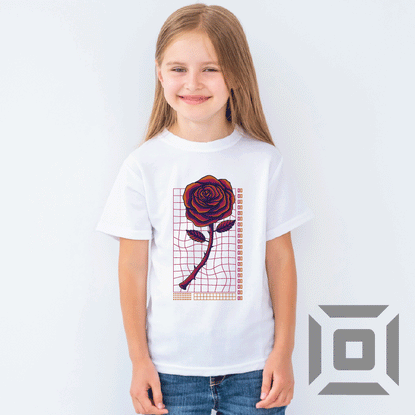 Tricou copii bumbac alb/negru model "Rose" - Advrs Romania