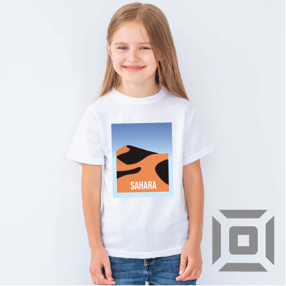 Tricou copii bumbac alb/negru model "Sahara" - Advrs Romania