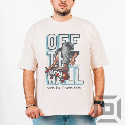 Tricou oversize bumbac organic, model "Off the wall" - Advrs Romania