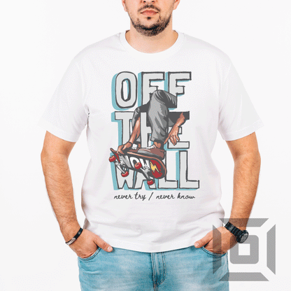 Tricou oversize bumbac organic, model "Off the wall" - Advrs Romania